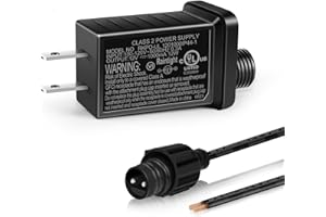 LEDLIGHTSWORLD 12V 12W 1A Class 2 Power Supply, AC to DC Low Voltage Transformer, IP44 Inflatable Power Adapter for LED Strip Lights, Christmas Decor Light, Indoor/Outdoor Use, UL Listed