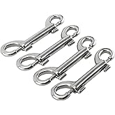 Yaegoo 4 Pack 316 Stainless Steel Double Ended Bolt Snap Hook, 3-1/2 Inch Marine Grade Double End Snaps, Trigger Chain Clips Scuba Diving Clips