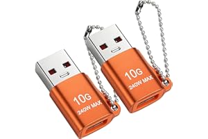 USB C Female to USB Male Adapter 2Pack, Travel Essentials Aluminum USB C to USB Adapter, Type C Charger Cable Power Converter