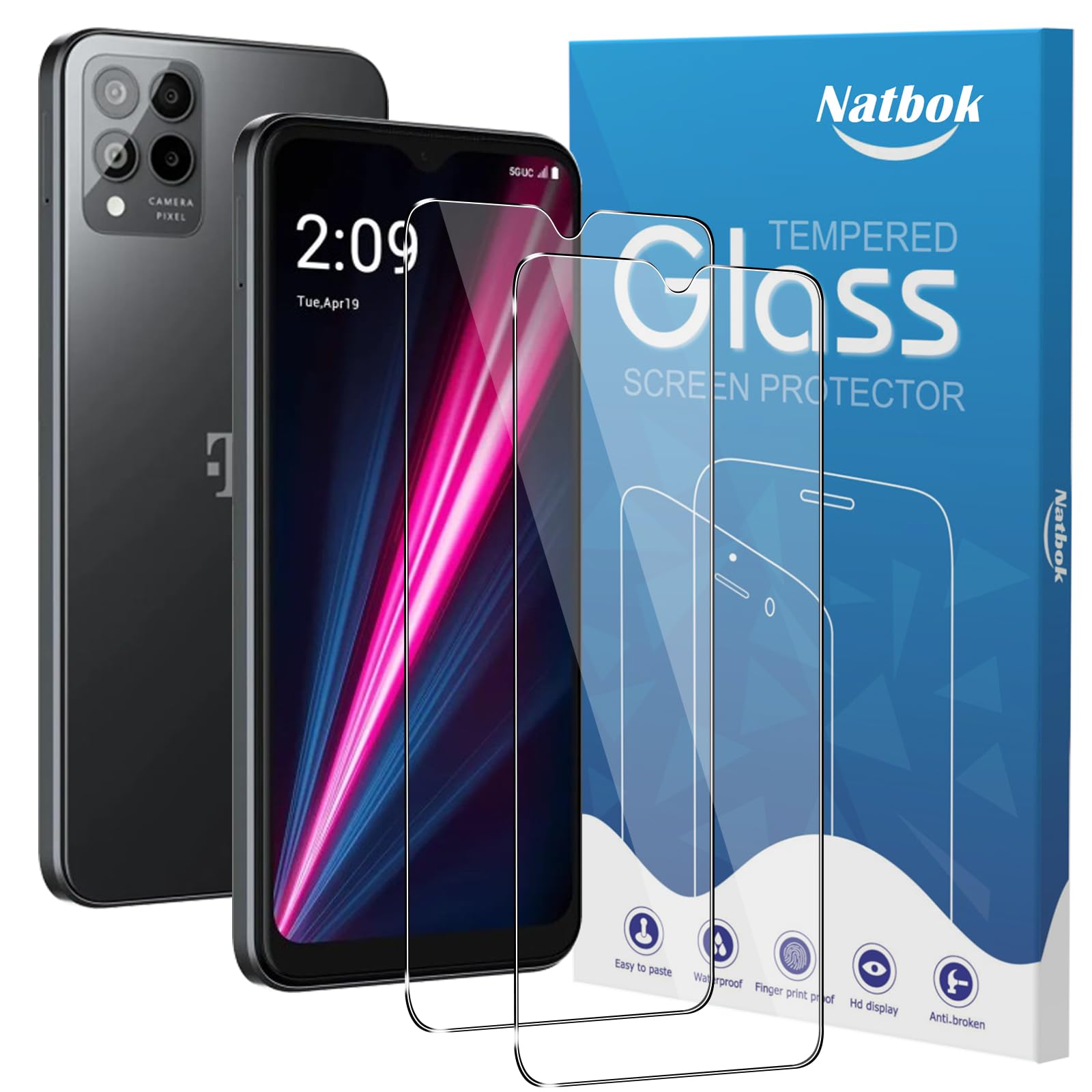 Natbok 2 Pack Compatible with Revvl 6x Pro 5G/Revvl
