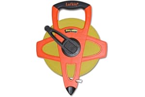 Crescent Lufkin 1/2" x 100m/328' Hi-Viz® Orange Fiberglass SAE/Metric Dual Sided Tape Measure - FM100CME, Orange/Black