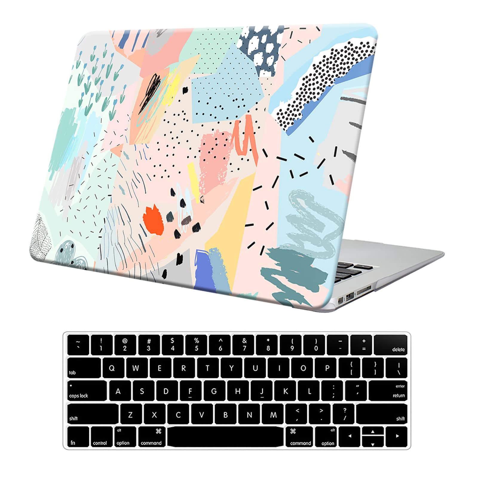Ausmix for MacBook Pro 13 Inch Case 2024-2016 Release M2 M1 A2338 A2289 A2251 A2159 A1989 A1706 A1708 Touch Bar, Plastic Hard Shell Case Cover & 3 Keyboard Cover,Creative Graffiti — image 1