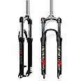 BUCKLOS 26/27.5/29 MTB Suspension Fork Travel 100mm, 28.6mm Straight Tube QR 9mm Crown Lockout Aluminum Alloy XC Mountain Bike Front Forks