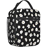 PDRYLY Daisy Lunch Bag for Kids boys girls Women Men,Reusable Insulated Lunch Box,Large Capacity Tote Bag for School, Work, Picnic, Travel (Daisy, One Size)