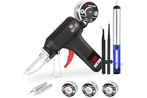 Soldering Iron Kit, NEWACALOX Soldering Gun with 4 pcs Soldering Wire, One-handed Operation for Soldering Circuit Boards, Electrical Maintenance, Computers and DIY