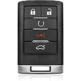 Car Key Fob Remote Keyless Entry Control OUC6000066 315MHz 5 Button Replacement for 2007-2013 Cadillac CTS DTS SRX