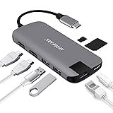 USB C Hub USB C Adapter Dual HDMI 4K Display, USB C