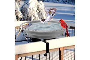 Daoeny Heated Bird Bath for Outdoors for Winter, Upgraded 100W Heated Birdbath Bowl Thermostat Control, Heated Bird Bath for 