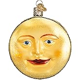 Old World Christmas Man in The Moon Glass Blown Ornament for Christmas Tree, Handcrafted Holiday Decoration, Outer Space Collection