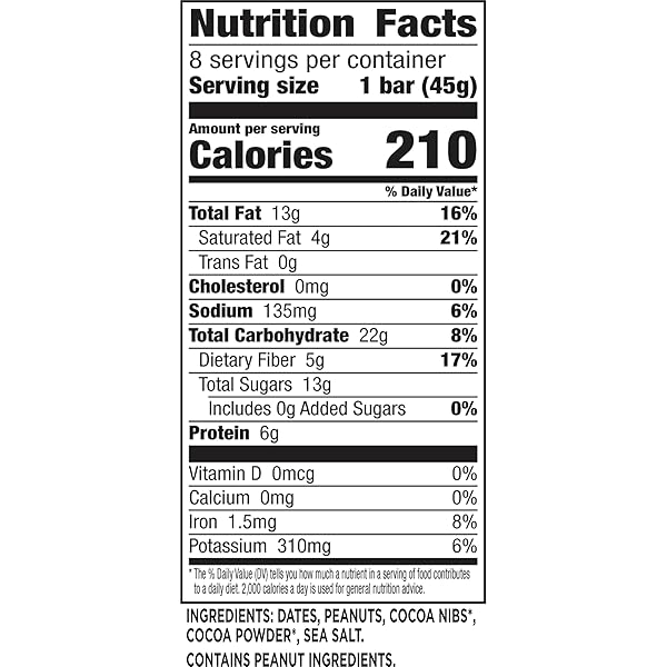 LARABAR PEANUT COCOA CRUNCH BARS, VEGAN AND GLUTEN FREE SNACKS, 8 CT, 12.8 OZ