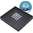 ASENTE 16 White- Light LED Lighted Base for Glass Art - Crystal Display, Lighted Acrylic Base, Glass Vases for Centerpieces Stand, Matte Black