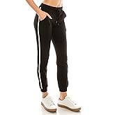 ALWAYS Women Joggers Casual Sweatpants - Super Soft Light Comfy Lounge Striped Pants with Pockets