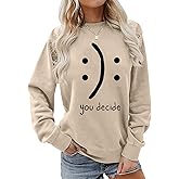 BLACKMYTH Women Round Neck Sweaters Graphic Cute Pullover Long Sleeve Funny Sweatshirts
