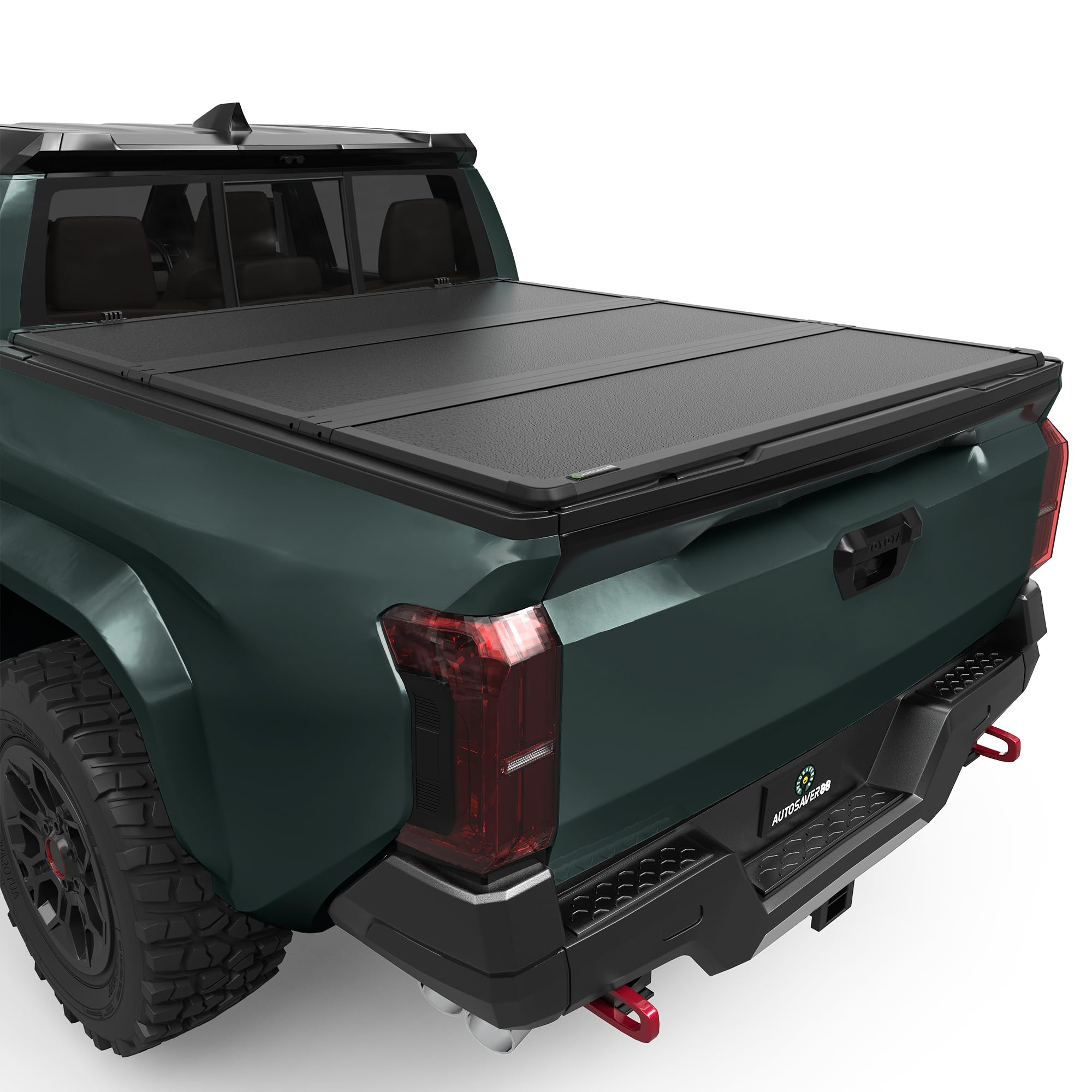 Photo 1 of AUTOSAVER88 FRP Hard Tri-fold Truck Bed Tonneau Cover Fits for Toyota Tacoma 2024 2025 5ft Bed (Excl. Trail Edition) with Deck Rail System