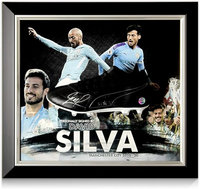 David Silva Signed Soccer Shoe Manchester City David Silva Signed Soccer Shoe Manchester City