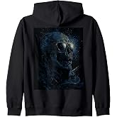Skull with Sunglasses Zip Hoodie