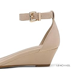 DREAM PAIRS Women's Ankle Strap Low Wedge Sandals
