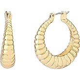 Robert Lee Morris Soho Women's Ribbed Tube Hoop Earrings