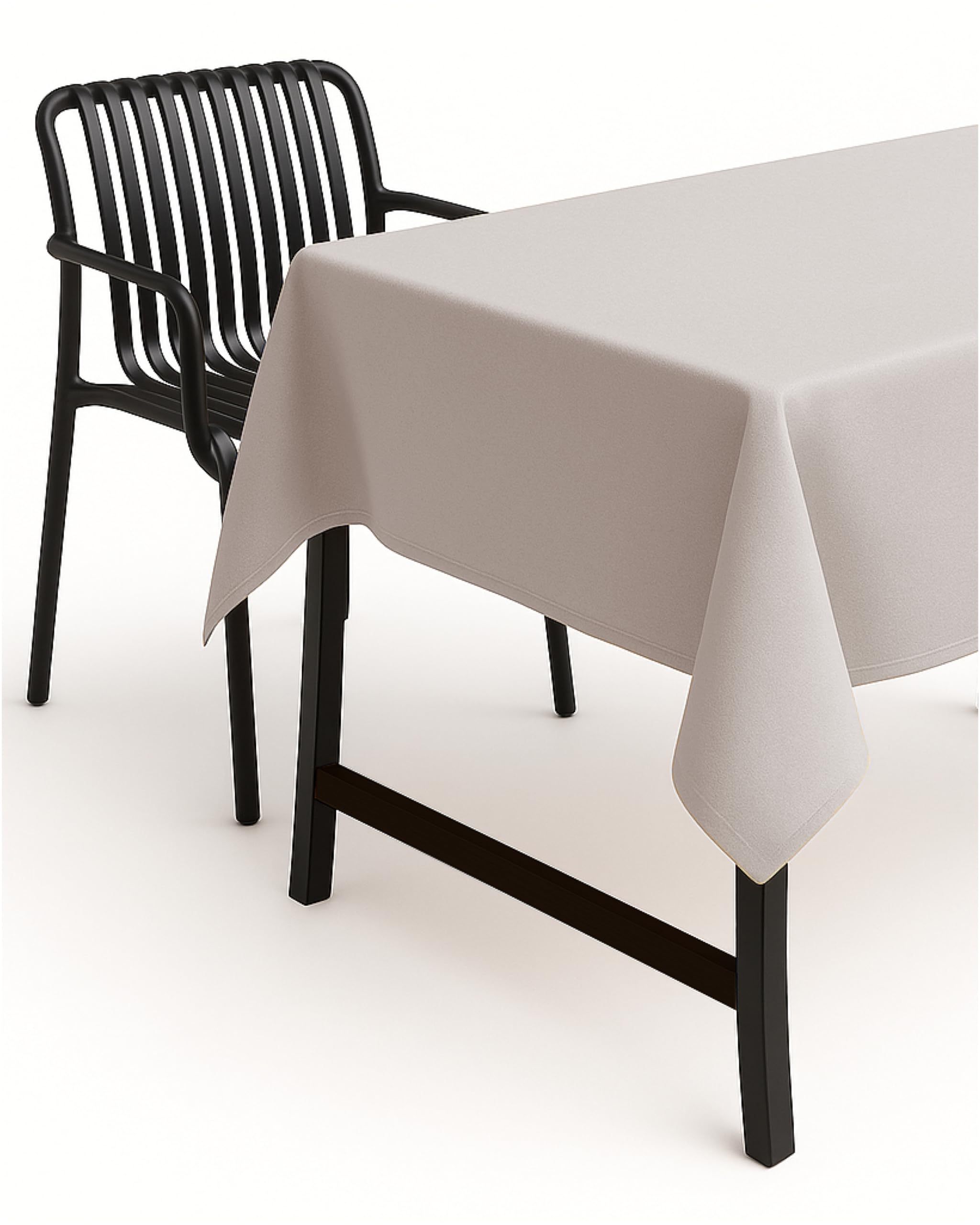 TextilDepot24 - Garden Tablecloth, Linen Look, Lotus Effect, Stain-Resistant Fabric, Wrinkle Resistant, 160 x 160 cm, Light Grey — image 1