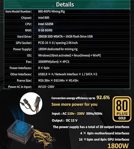 Hiveos Mining Rig 5700 Mining Rig 6x RX 5700 RX 5700XT 330 Mh/s PC