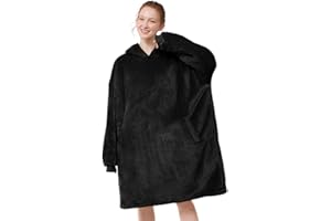 LetsFunny Blanket Hoodie,Oversized Wearable Sherpa Fleece Blanket Sweatshirt,Super Soft Warm Cozy with Giant Pocket,Gifts for Women Men Adults Teenagers Kids, One Size Fits All
