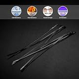 JQKX Cable Ties Black 300mm 7.6mm 70kg UL PA66 100pcs UV Resistant Heavy Duty view 5