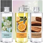 Reed Diffuser Oil Refill Set,3x6.76 Oz Citrus Sandalwood Jasmine Scent Oil | Natural Scented Aromatherapy Oil for Home Fragrance, Long Lasting Room Freshener for Bathroom Living Room Bedroom Spa Decor
