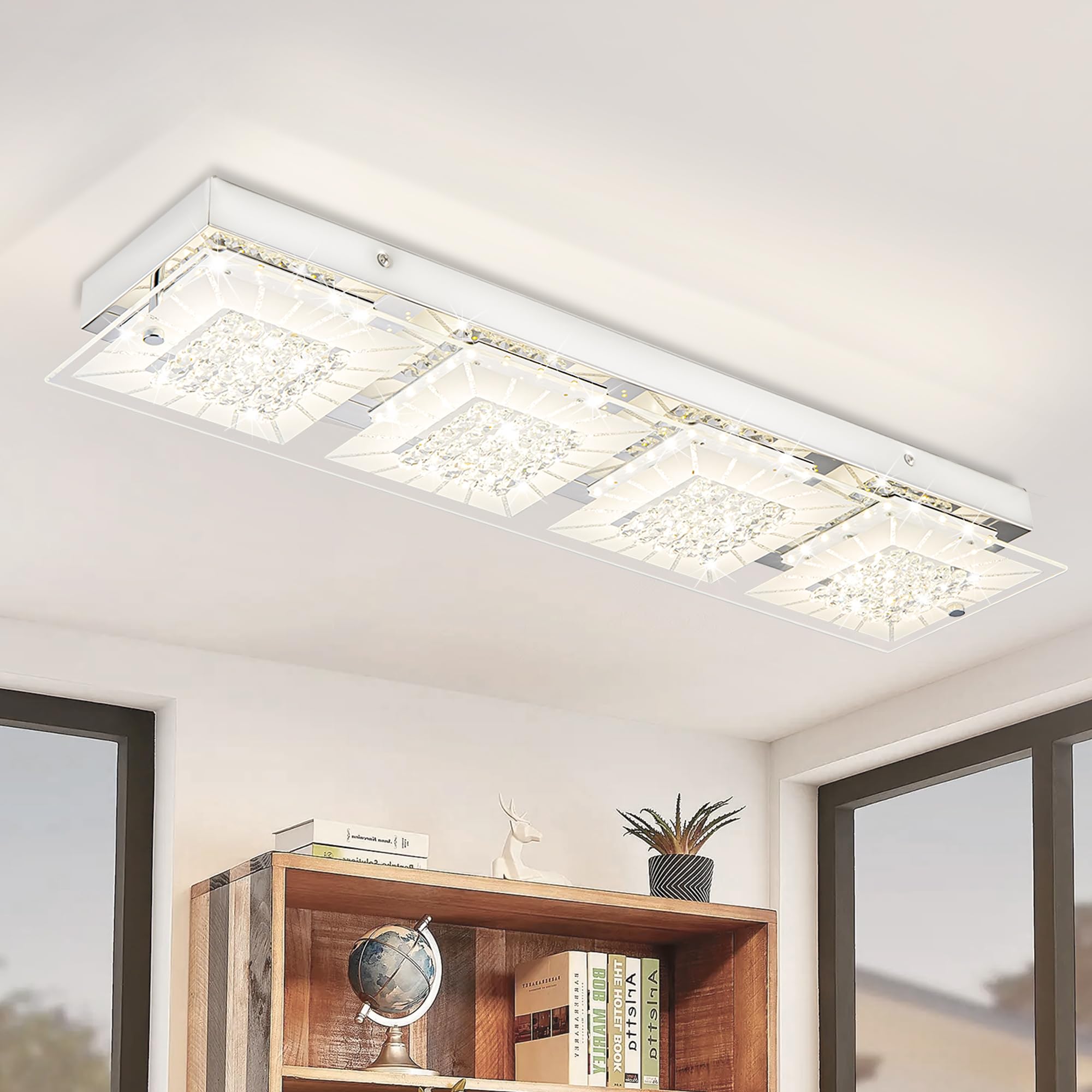 Photo 1 of Ceiling Light Fixture LED Flush Mount Ceiling Light Kitchen Ceiling Light Bathroom Ceiling Light Fixtures Linear Hallway Lighting Fixtures Ceiling Dimmable Ceiling Lights for Living Room Hallway