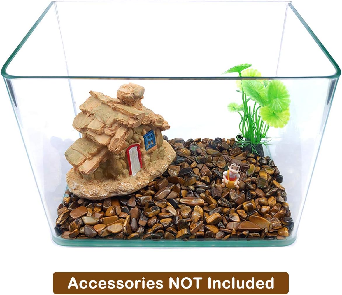 WAYBER Decorative Crystal Pebbles, 1 Lb/460g (Fill 0.9 Cup) Natural Quartz Stones Aquarium Gravel Sea Glass Rock Sand for Fish Turtle Tank/Air Plants Decoration: Home & Kitchen