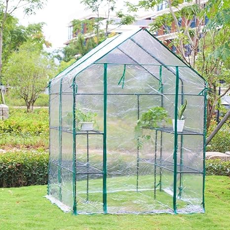 Amazon Thatboyjp ビニールハウス ビニール 替え カバー Pvcビニール温室3段 ガーデンラック 家庭菜園 温室用 特大 大型温室 ガーデンハウスカバー カバーのみ販売 クリア ビニールハウス 温室用品