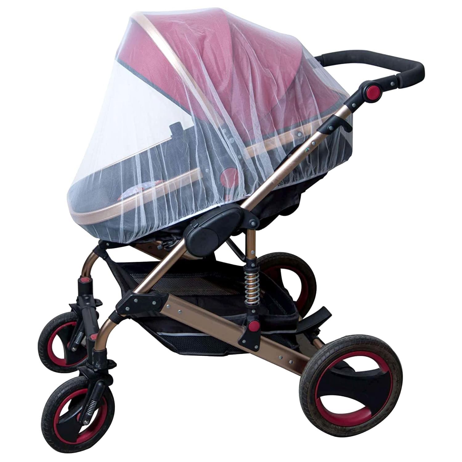 Photo 1 of Enovoe Mosquito Net for Baby Stroller and Crib - Durable Mesh Bug Net Cover with Elastic Edge - Fits Strollers, Bassinets, Playards, and Mini Cribs - Travel Essential for Newborns - 63x64-Inch (White)
