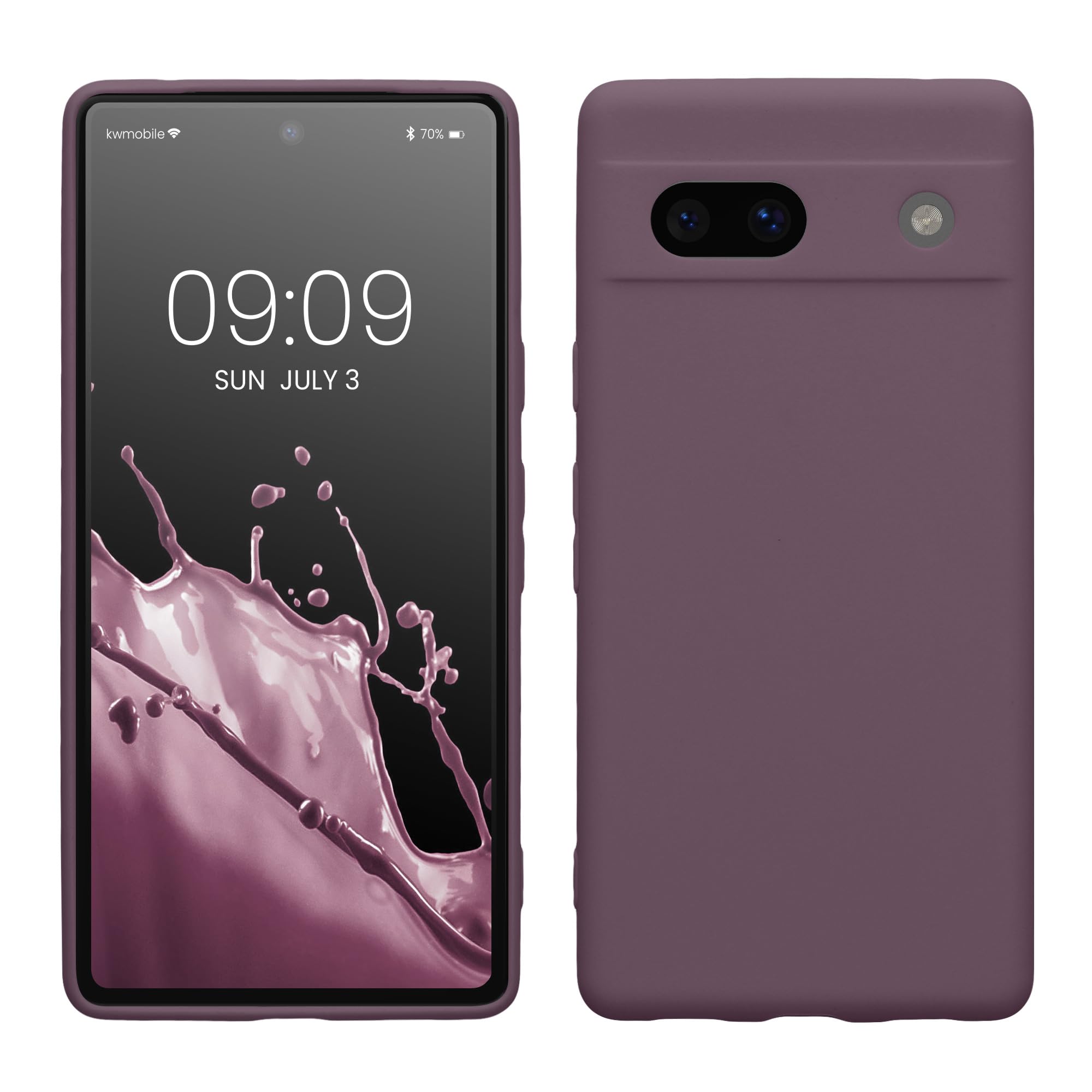 kwmobile Case for Google Pixel 7a Case - Protective Slim TPU Phone Cover - Soft Matte Finish - Pale Iris — image 1