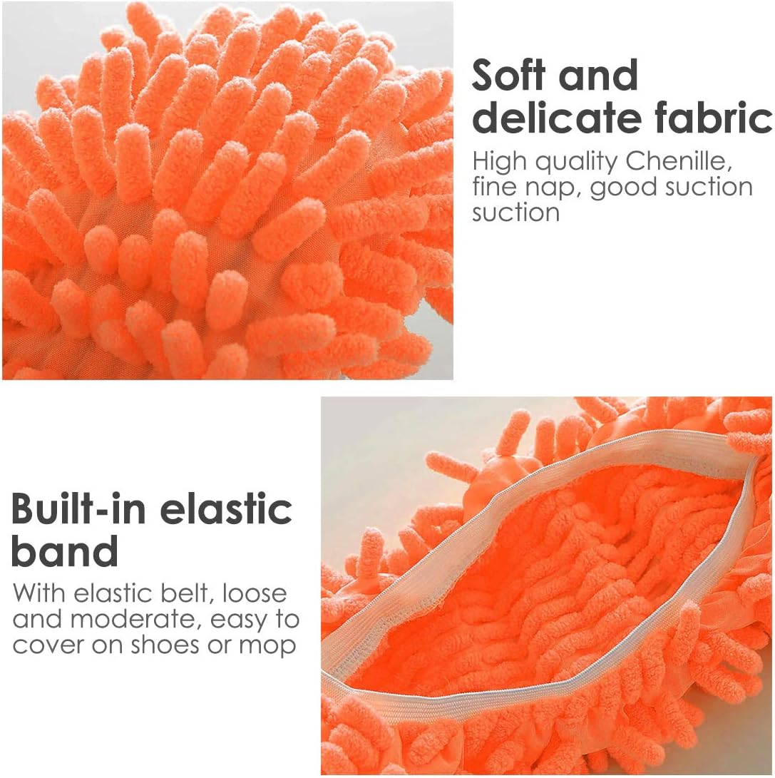 Mop Slippers,Microfibre Slippers,Floor Cleaning Slippers Easy to Clean Bathroom Office Kitchen Living Room Floor(3 works) - Image 3