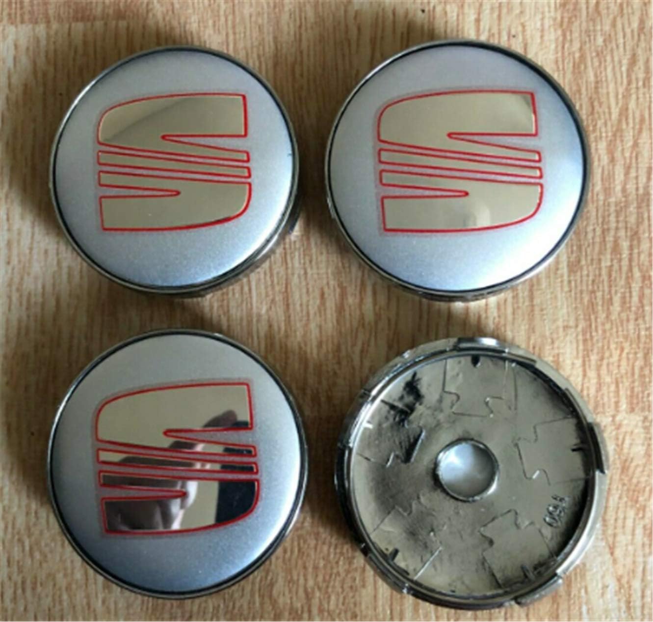 4pcs 60mm For Seat Wheel Center Caps Emblems Rim Caps Hub Caps Silver