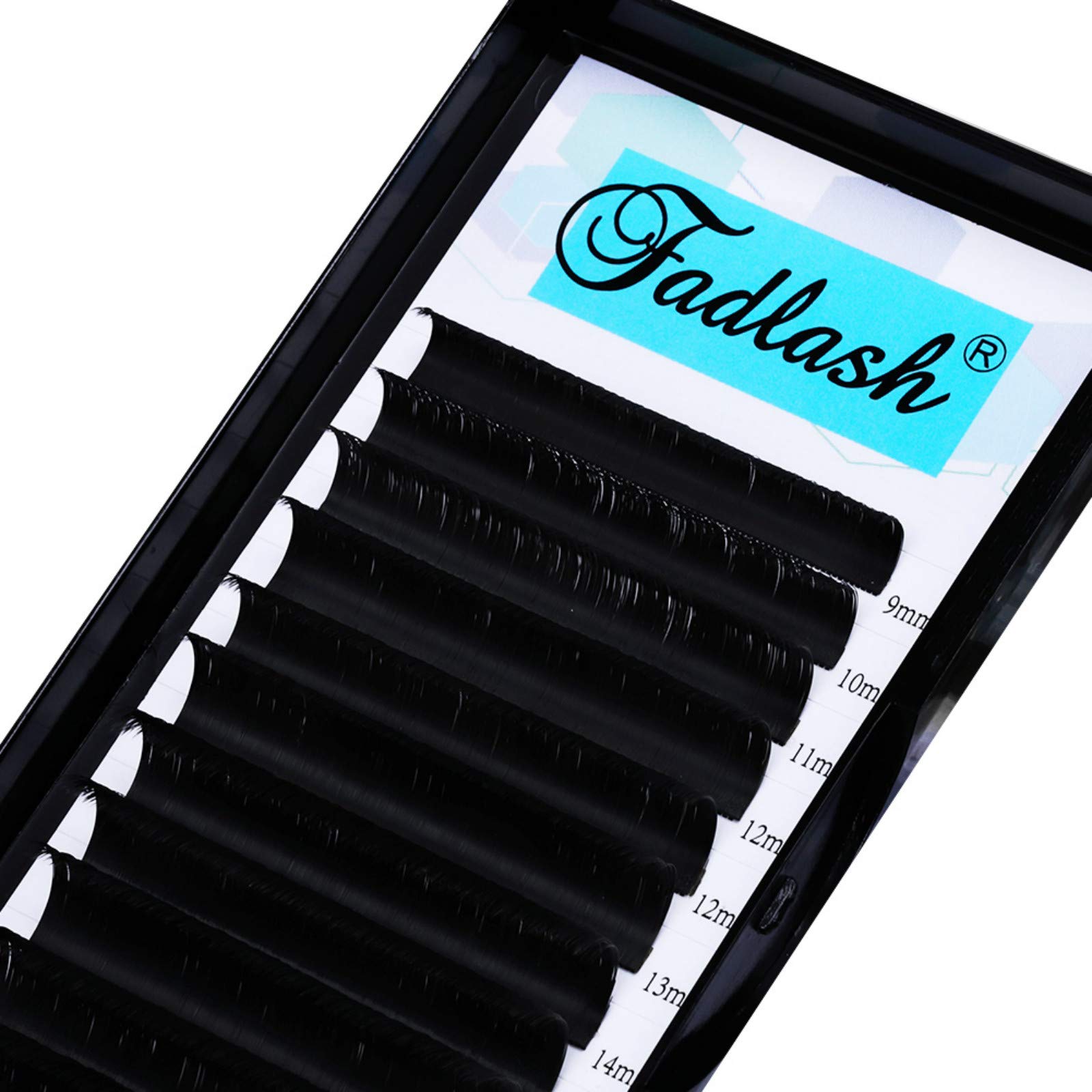 Fadlash Easy Fan 0.07 DD Curl 16mm Sing Tray Volume Lashes Withstand 90℃ Easy Fan Russian Lashes 3D-20D Pre Made fans Volume Eyelash Extensions(0.07-DD-16)