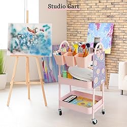 Danpinera 3-Tier Rolling Cart, Metal Storage Cart