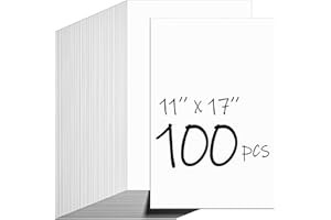 CreGear 100 Sheets White Cardstock 11x17, Cover Cardstock 92lb/250gsm for Invitations, Thick Paper Cardstock for Crafts, Printer Cardstock Paper for Menus, Business Cards, Posters