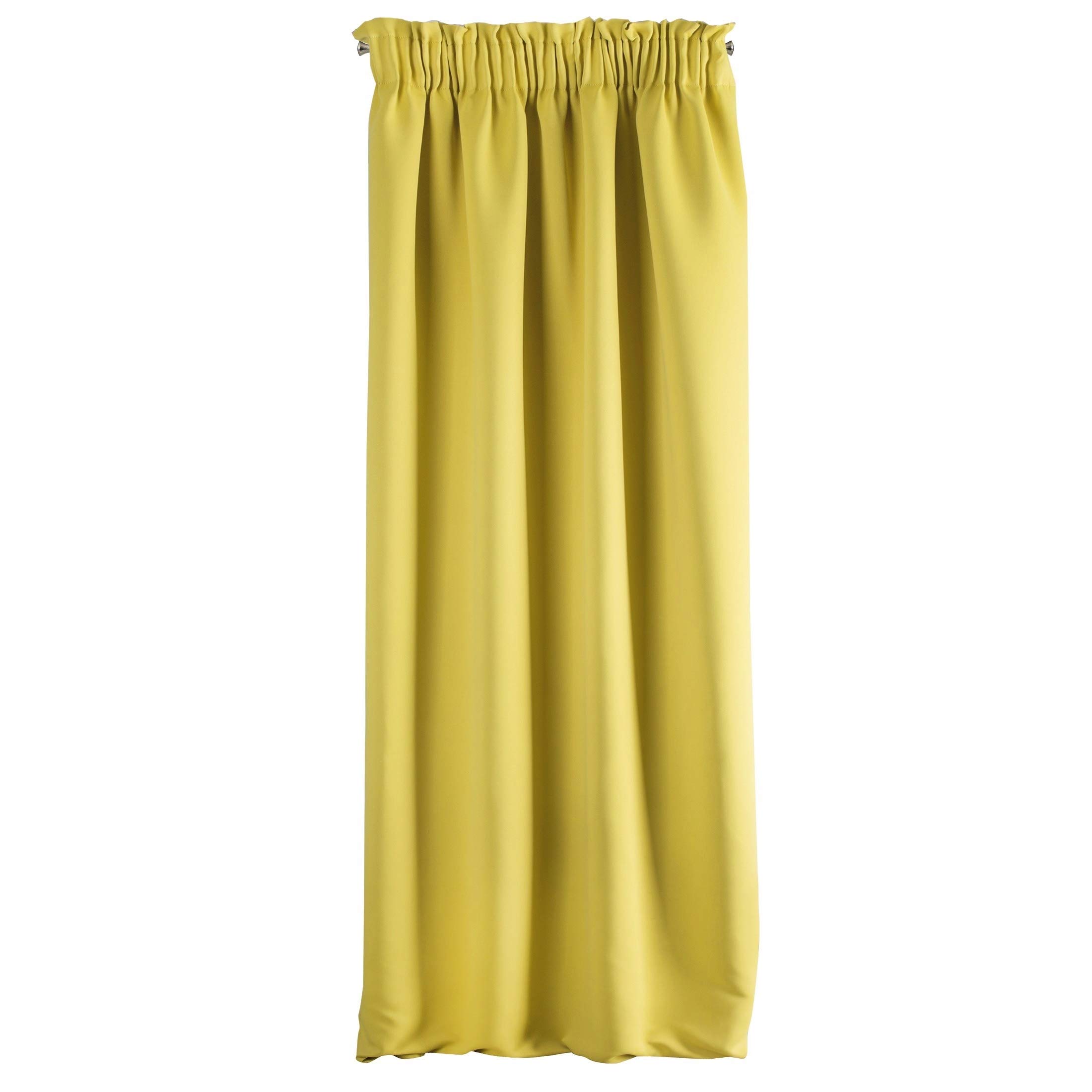 Eurofirany Smooth Blackout Blackout Ruffle Tape Soft Curtains Modern Simple Bedroom Children's Room Living Room Polyester Mustard 135 x 270 cm
