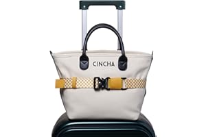 Cincha Mini Travel Belt for Luggage - Stylish & Adjustable Add a Bag Luggage Strap for Carry On Bag - Airport Travel Accessories for Women & Men - As Seen on Shark Tank (Cream and Marigold)