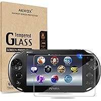 (Pack of 2) Screen Protector for PS Vita 2000, Akwox Premium HD Clear 9H Tempered Glass Screen Protective Film for Sony Plays