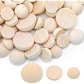 Uenhoy 200 Pcs Half Wooden Beads in 3 Size, 12mm/15mm/20mm Unfinished Split Wood Balls, Natural Wood Half Sphere Balls for Paint DIY Projects and Craft
