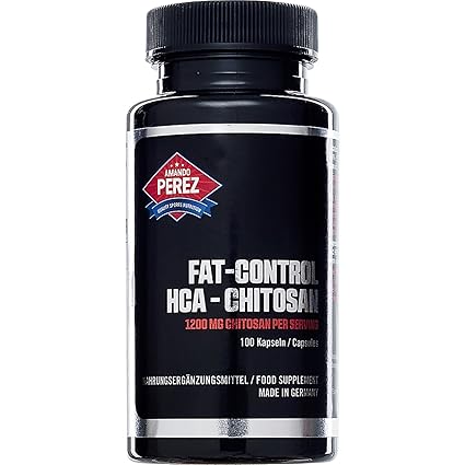 Fat Control HCA Chitosan - Fettbinder Fatblocker - 1200 mg pro Portion - 100 Kapseln - Für fettfreie, trockene Wettkampfmuske