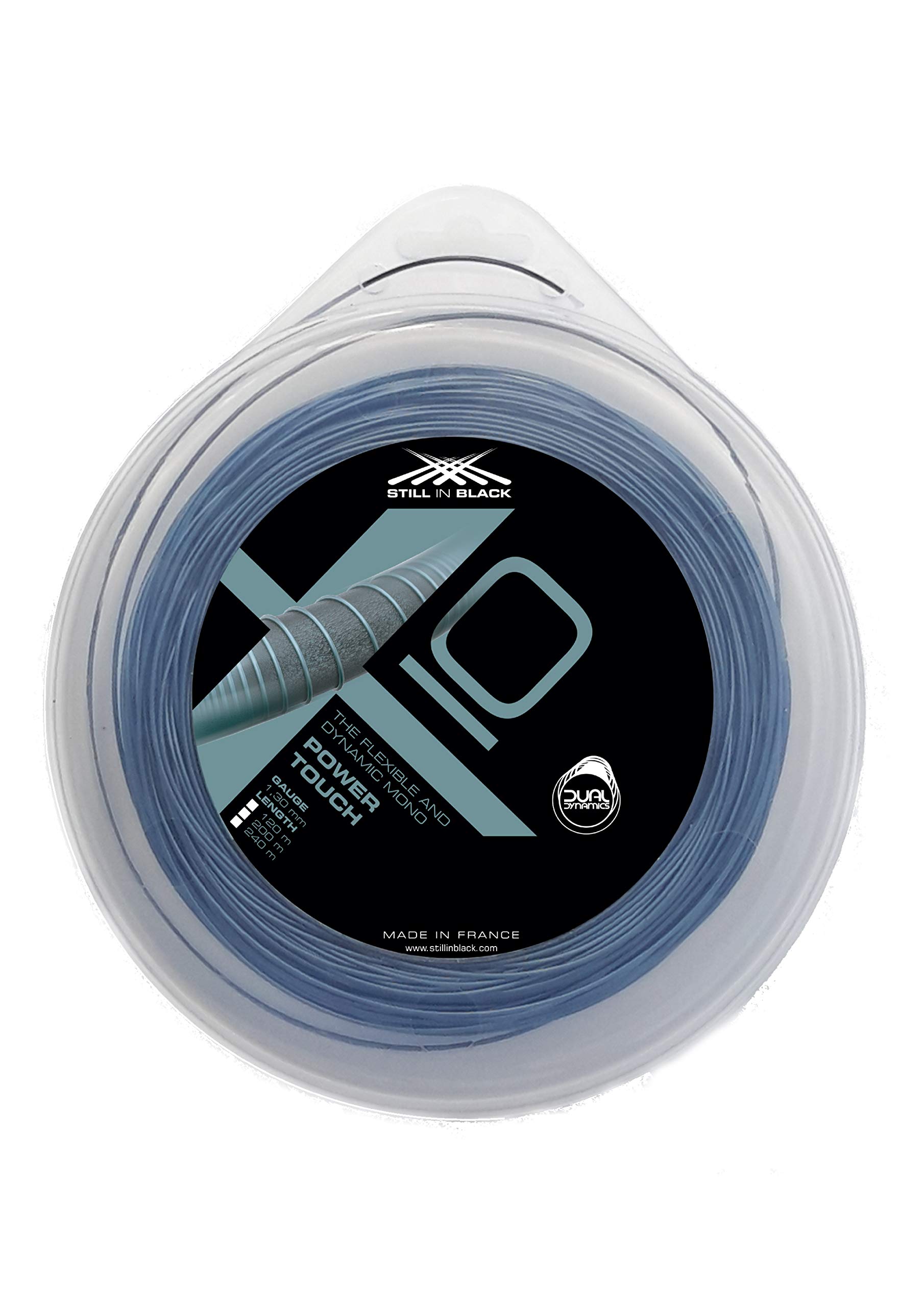 Still in Black X10 Unisex Adult Tennis String Blue 1.30mm