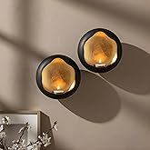 NativeSkins Solara Metal Wall Candle Sconce Set of Two Wall Candle Holders - Set of 2 Handcrafted Decorative Tea Light Sconce