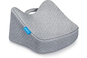 ZIKEE Knee Pillow for Side Sleeper, Memory Foam Leg Pillow Designed for Americans, Ergonomic Cooling Pillow with for Sciatica, Hip & Back, Knees Joints Pain Relief, 2 Washable Pillowcases, Gray