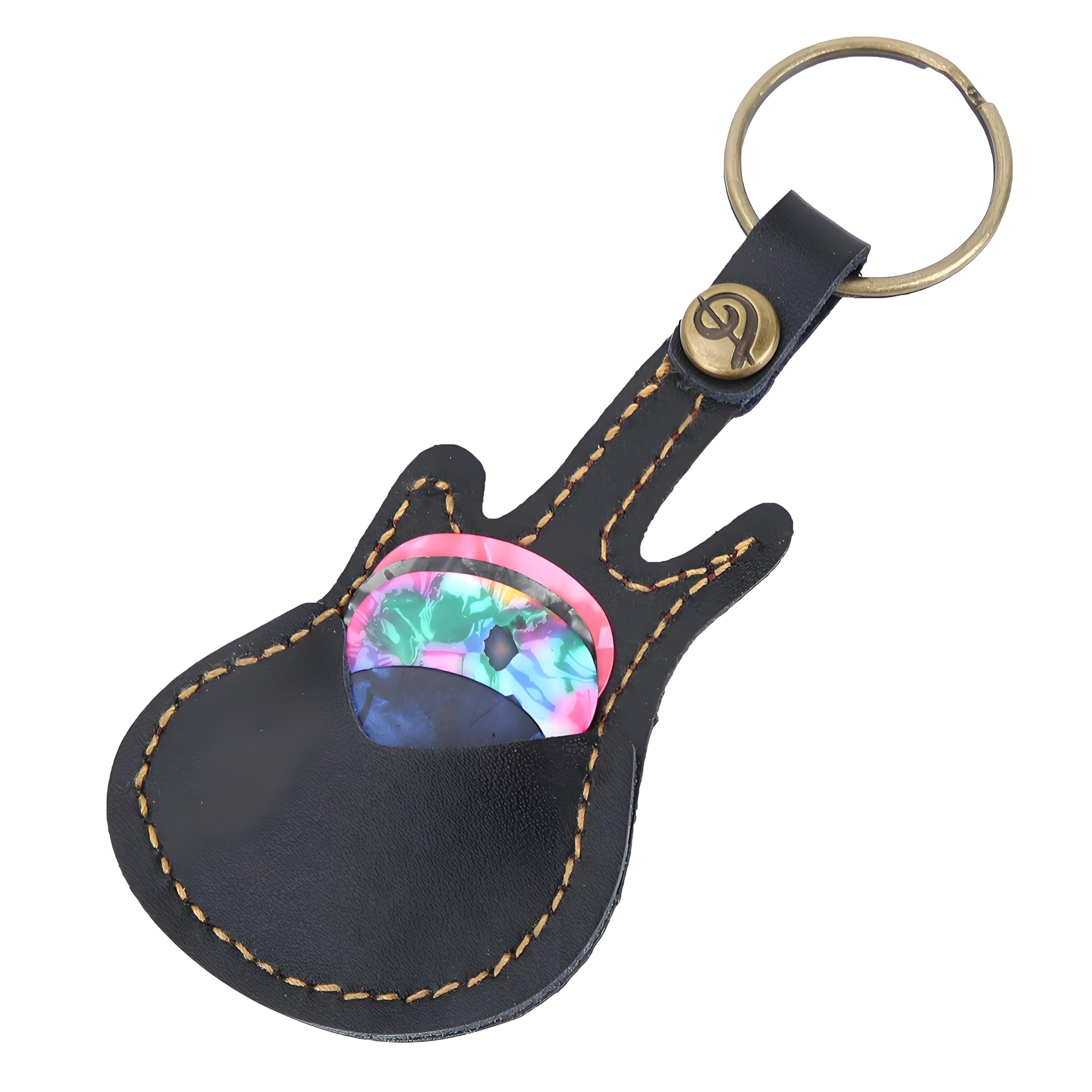 Drfeify Guitar Plectrums Holder Case, Portable Guitar Picks Case Bag Guitar Picks Holder with Picks Accessories(Black)