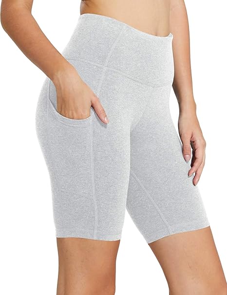 Baleaf Damen Kurz Yogahose Workout Shorts Hohe Taille Sports Shorts mit Taschen