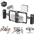 NEEWER Universal Phone Cage Video Rig with Bluetooth Shutter Side Handle Comfort Grips, Smartphone Stabilizer for Video Recor