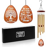 Wazzio 50th Anniversary Wind Chimes, 50th for Valentines Day for Couples Parents, 50 Year Wedding Decorations for Garden Home Outdoors, Golden Anniversary Keepsake Gifts Ideas, 25in