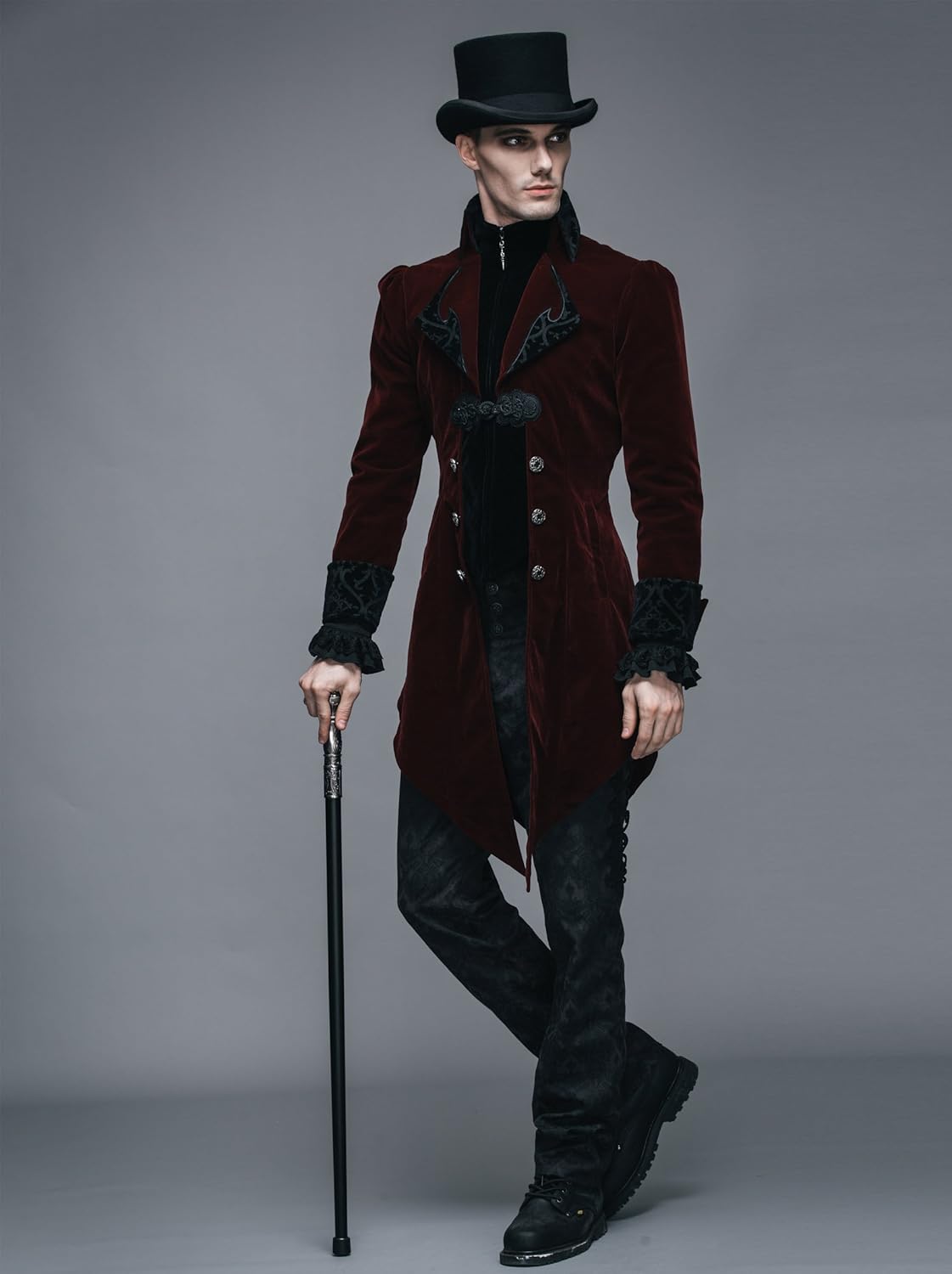 Steampunk Coat Gothic Clothing Cyberpunk Clothes Punk Jacket Renaissance Costume (L): Clothing